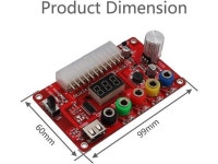 JMT 24 Pins ATX Power Supply Breakout Board and Acrylic Case Kit Module Adapter PC Power Connector Support 3.3V/5V/12V 1.8V-10.8V... 
