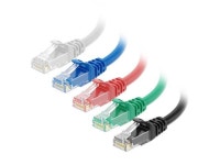 160021 5-Feet Cat6 Snagless Ethernet Patch Cable, Pack of 5 (Black/Blue/White/Red/Green) - Newegg.com