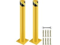 Safety Bollard, 36 Inch Height Bollard Post, 4.5 Inch Diameter Steel Pipe Safety Bollard Post, Yellow Steel Bollard, Steel Safety... 