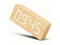 창덕고시원 | Wooden Digital Alarm Clock for Bedroom - Large Digital Desk Clock for Living Room and Office, Loud Alarm Clock for Adult Sleepers...