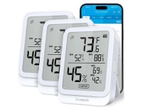 Hygrometer Thermometer H5104 3Pack, Bluetooth Room Temperature Monitor with APP Alert and 2 Years Date Storage Export, Remote LCD... 