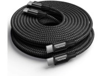 [10ft 2-Pack] Long USB C to USB C Cable Fast Charging 60W, PD Type C Charger Cord Nylon Compatible with Samsung Galaxy S21 S21... 