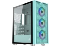 GOLDEN FIELD MAGE-U Mint Green Computer Case Gaming PC ATX/MATX/ITX Case Mid Tower with 3 Colorful LED Fans Tempered Class Side... 