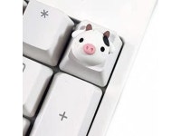 Cute Keycap 1 pc,Custom 3D Keycap,ESC Key R4 Profile Keycap for Mechanical Keyboard,Cute Pink Animal Keycap (White Base, Cow)... 