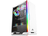 JF-TVQJ Computer Case Pink ATX Mid-Tower Case with USB 3.0, Tempered Glass Panels Gaming PC Case Computer Chassis, Water-Cooling... 