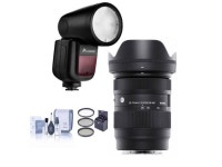 Sigma 28-70mm f/2.8 DG DN Contemporary Lens for Sony E, Bundle with Flashpoint Zoom Li-on X R2 TTL On-Camera Round Flash... 
