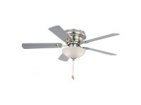 VAXCEL F0023 Flush Mount, 5 Satin Nickel Blades Ceiling fan with 13 watts light, Satin Nickel Finish - Newegg.com