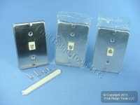 3 Leviton Stainless Steel Wall Phone Mounting Plates Telephone Jacks C0256-SS - Newegg.com