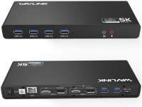 WAVLINK USB 3.0 and USB-C Dual 4K Display Laptop Docking Station,5K/Dual 4K @60Hz Docking Staion Dual Monitor for Windows and Mac... 