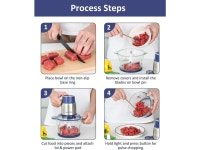 KOIOS Small Food Processor with 2 Bowls (8 Cup+8 Cup) & 2 Sets Bi-level Blade, 2L Electric Food Chopper Meat Grinder for Meat... 