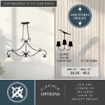 VAXCEL H0259 Monrovia 43.75-in Oil Rubbed Bronze 3-Light Linear Chandelier, - Newegg.com