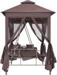 vidaXL Gazebo Convertible Swing Bench Coffee - Newegg.com