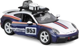 Porsche 911 Dakar #953 Roughroads Porsche Blue & White w/Stripes & Roof Rack Race Series 1/24 Die Cast Model Car by Bburago... 