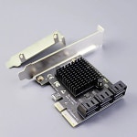 GLOTRENDS SA3026 6 Ports PCIe X4 SATA 3.0 Expansion Card, Including SATA Cables and 1:5 SATA Splitter Power Cable, Compatible... 