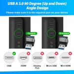 90 Degree USB 3.0 Adapter 2 Pack Up and Down Right Angle USB A Male to Female Connector Converter USB L Shape Extender Support... 