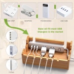 Beebo Beabo Bamboo Charging Station Organizer for Multiple Devices & Wood Desktop Docking Charging Stand Such As Cell Phone... 