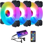 5V 6pin ARGB PC Case Fans,120mm RGB Case Fan with Fan Hub and Remote, Aura SYNC, Music Rhythm, Speed Control, Addressable Fan for... 
