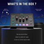 FIFINE Gaming Audio Mixer, Streaming RGB PC Mixer with XLR Microphone Interface, Individual Control, Volume Fader, Mute Button... 