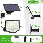 Outdoor Lights 3 Modes, Split Solar Powered Lights with Extension Wires, Security Lights for Yard Garden Garage, 2-Pack - Newegg.com