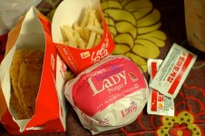 April 28 | The lady burger at Lotteria has doek (rice cake) … | Flickr April 28