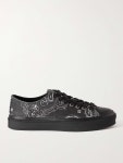 Black City Leather-Trimmed Bandana-Print Canvas Sneakers | GIVENCHY | MR PORTER