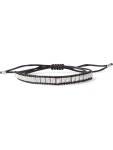 Valentino Garavani Mens Nero Rockstud Cotton And Palladium Bracelet In Black | ModeSens
