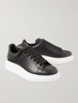 Black Exaggerated-Sole Leather Sneakers | ALEXANDER MCQUEEN | MR PORTER