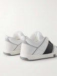 White Valentino Garavani Logo-Detailed Colour-Block Leather and Mesh Sneakers | VALENTINO | MR PORTER