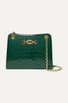 Dark green Zumi small embellished alligator shoulder bag | Gucci | NET-A-PORTER