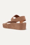 Tan Lacey suede platform wedge sandals | Pedro Garcia | NET-A-PORTER