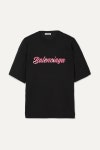 Black Printed cotton-jersey T-shirt | Balenciaga | NET-A-PORTER