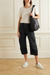 Black Martil cropped paneled stretch-cotton tapered pants | Nili Lotan | NET-A-PORTER