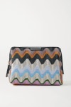 Multi Leather-trimmed crochet-knit cosmetics case | Missoni | NET-A-PORTER