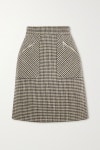 Camel Judy houndstooth woven mini skirt | ALEXACHUNG | NET-A-PORTER