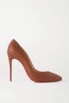 Brown Pigalle Follies 100 studded leather pumps | Christian Louboutin | NET-A-PORTER