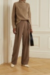 Light brown Sonia belted pleated TENCEL wide-leg pants  | Reformation | NET-A-PORTER