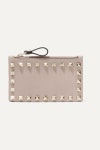Blush Valentino Garavani Rockstud leather cardholder | VALENTINO | NET-A-PORTER