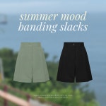 [여름슬랙스][MADE] 데어 뒷밴딩 앞주름 반바지 슬랙스[25~36]-♥핫핑♥ [여름슬랙스][MADE] 데어 뒷밴딩 앞주름 반바지 슬랙스[25~36]