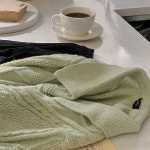 핫핑[MADE] 라헨비 꽈배기 브이 오픈카라니트티[44~99]-♥핫핑♥ [MADE] 라헨비 꽈배기 브이 오픈카라니트티(44~88) (캐주얼니트티-캐주얼룩... 