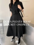 젬마월드 MMMM ＃단독주문/당일발송 #한정수량 #하객룩추천도나 플리츠랩 포켓원피스[size:1(44반~66),2(66반~77)]
