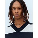 24 FW 톰브라운 스트라이프 브이넥 오버사이즈 베스트 MJV008A J0141 415 - 리본즈(REEBONZ)