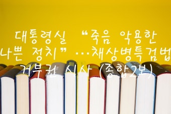 대통령실 “죽음 악용한 나쁜 정치”…채상병특검법 거부권 시사... 대통령실 “죽음 악용한 나쁜 정치”…채상병특검법 거부권 시사 (종합2보)