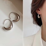 925 실버 핀 가을 겨울 슬림하고 우아한 유럽풍 과장된 기하학적 귀걸이 고급스러운 심플한 대형 귀걸이 • 1688 • 어이사마켓 | 어이사마켓... 