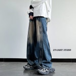 팬츠 유행 브랜드 루즈 스트레이트 팬츠 • 1688 • 어이사마켓 | 어이사마켓 세탁 된 그라디언트 스티칭 청바지 남성 하이 스트리트 아메리칸... 