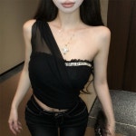 여신 팬 천, 메쉬 스티칭 다이아몬드 레이스 조끼 여성 여름 새로운 인터넷 연예인 우아한베이스 민소매 탑 • 1688 • 어이사마켓 | 어이사마켓... 