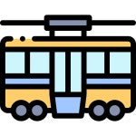 Tram Detailed Rounded Lineal color icon