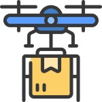 티온네트웍스 | Drone delivery - Free industry icons Drone Delivery free icons designed by juicy_fish