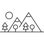 다른 모양으로 구성된 나무가있는 산 쪽 - 무료 자연개 아이콘 아티스트가 디자인한 다른 모양으로 구성된 나무가있는 산 쪽 종의 무료 아이콘