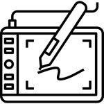 디지털 드로잉 - 무료 전자개 아이콘 아티스트가 디자인한 디지털 드로잉 종의 무료 아이콘