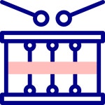 Drum Detailed Mixed Lineal color icon